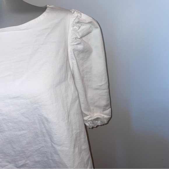 Labelrail Dress mini puff sleeve white cotton denim size 10 - Picture 3 of 8